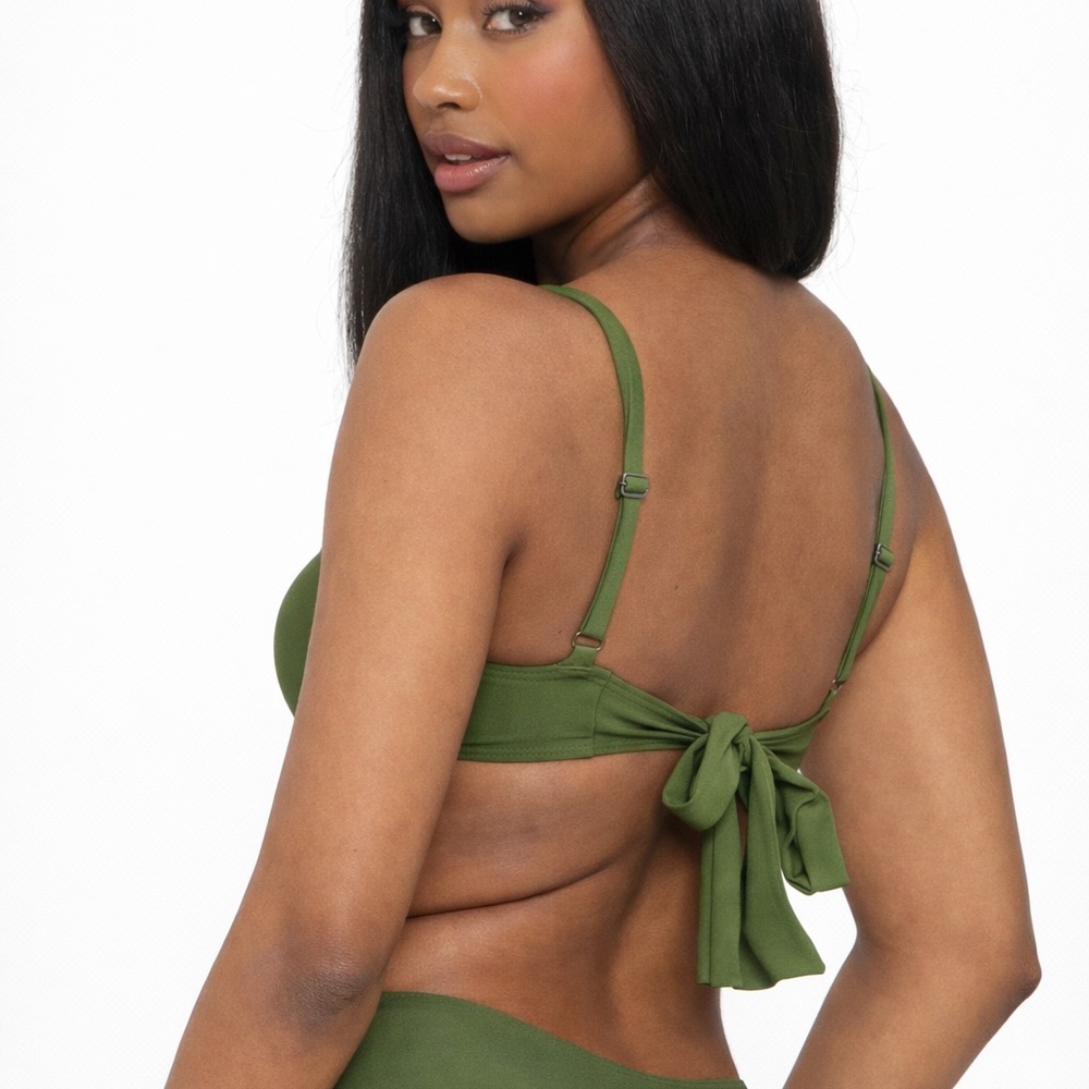 Olive Green Sweetie Bikini top - Picture 2 of 7